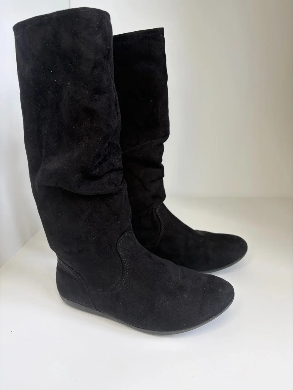 Kohls Black Suede Knee-High Boots Girls Size 3